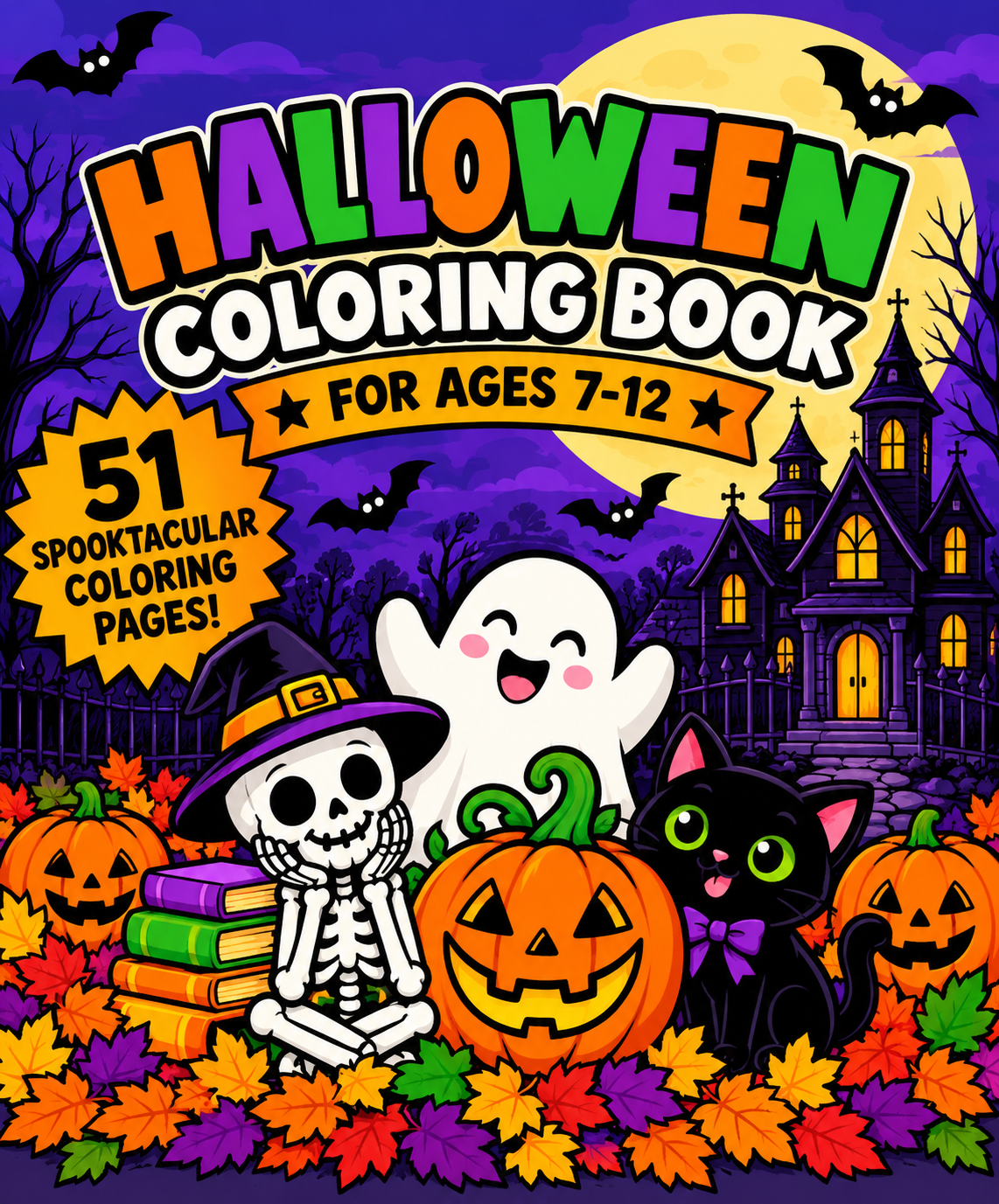 Halloween Coloring Book — Ages 7–12