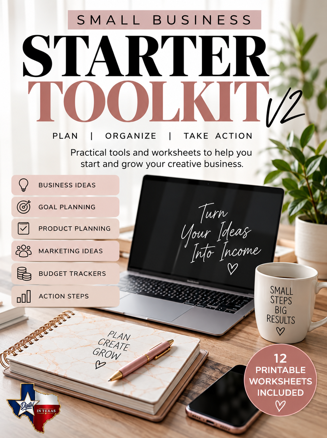 Small Business Starter Toolkit | Printable Business Planner & Worksheets