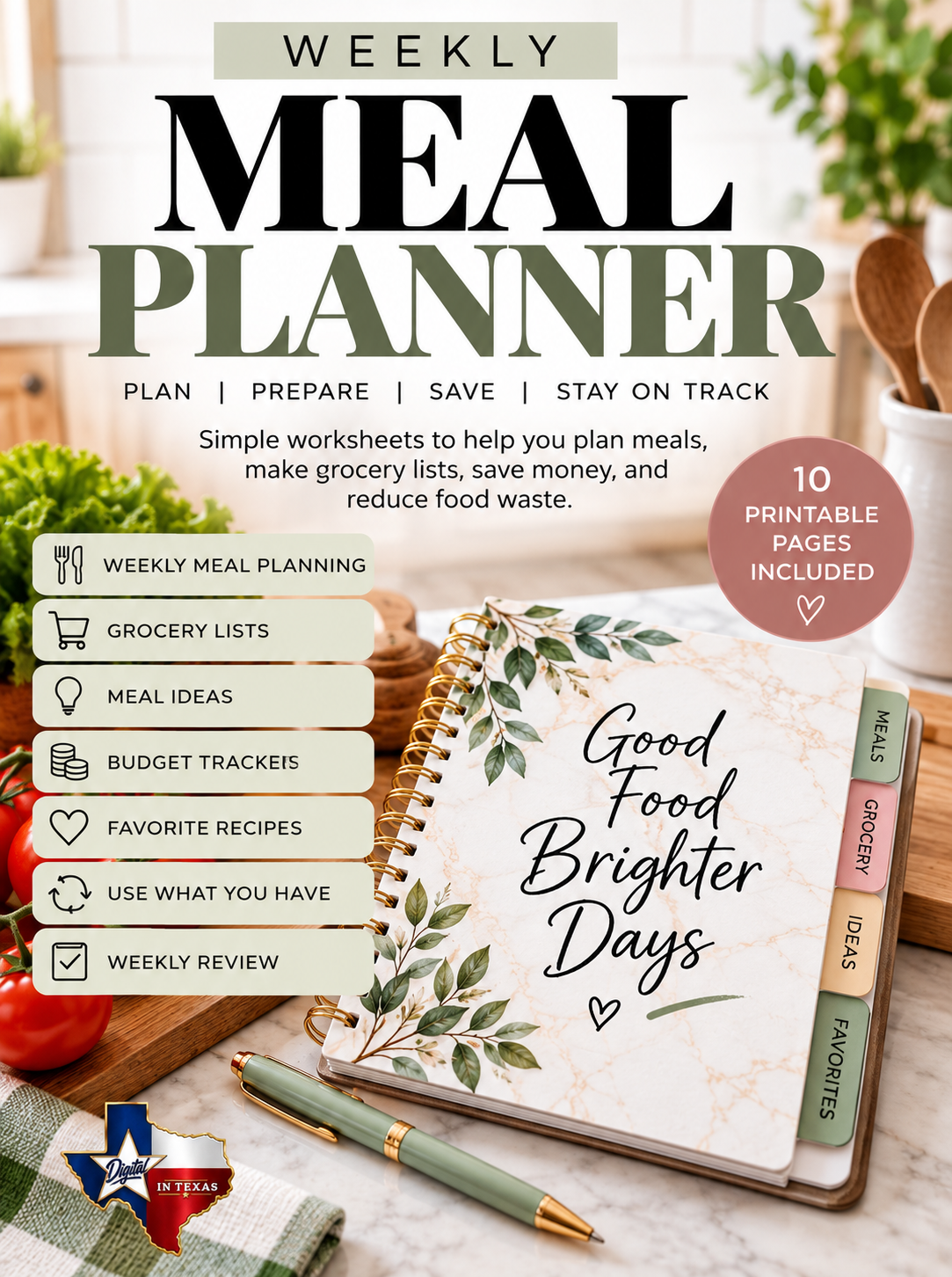 Weekly Meal Planner | Printable Meal Planning & Grocery List